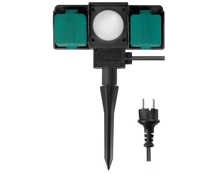 Outdoor Socket 2xSchuko with Sensor Logilink LPS226 2m