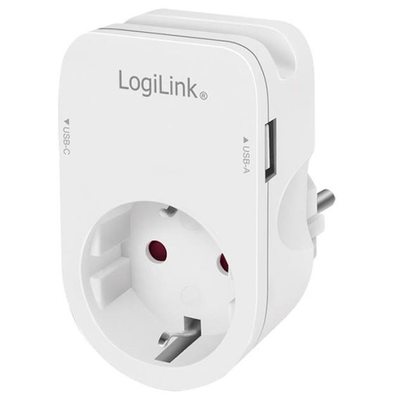 Protection Socket 1xSchuko with USB/Type-C  Logilink PA0259