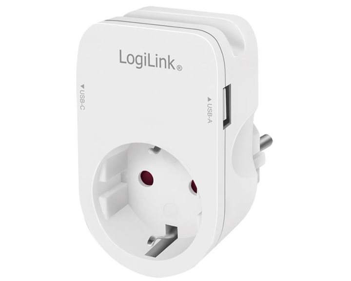 Protection Socket 1xSchuko with USB/Type-C  Logilink PA0259
