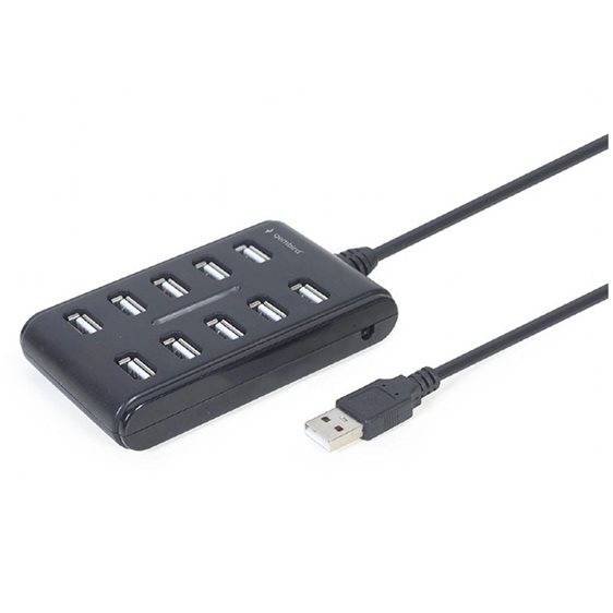 GEMBIRD 10-PORT USB 2.0 HUB BLACK