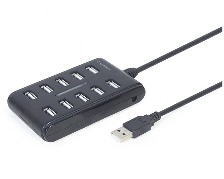 GEMBIRD 10-PORT USB 2.0 HUB BLACK