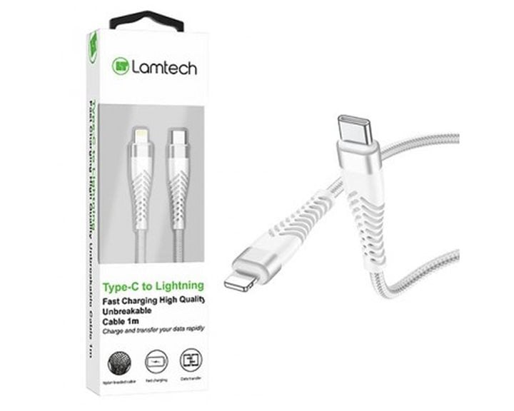 Lamtech HQ Unbreakable Cable Type-C To Lightning White 1M