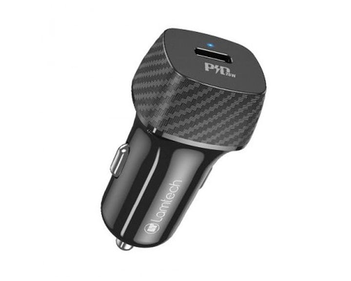 LAMTECH PREMIUM FAST IN-CAR CHARGER TYPE-C PD25W BLACK