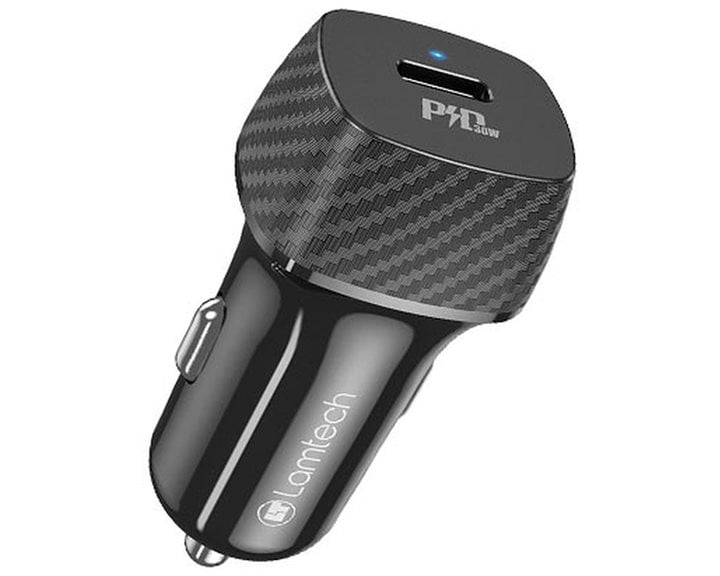 LAMTECH PREMIUM FAST IN-CAR CHARGER TYPE-C PD30W BLACK