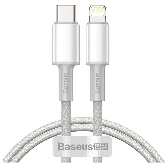 Baseus High Density Braided USB-C to Lightning Cable 20W Λευκό 1m (CATLGD-02) (BASCATLGD02)