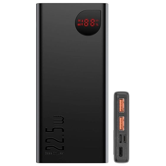 Baseus Adaman Overseas Edition 2021 Power Bank 10000mAh 22.5W με 2 Θύρες USB-A και Θύρα USB-C Power Delivery / Quick Charge 3.0 Μαύρο (PPAD070001) (BASPPAD070001)
