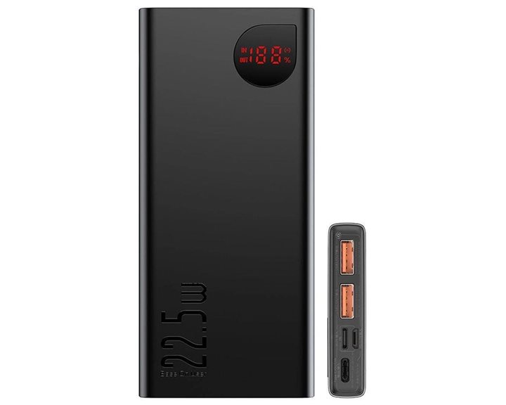 Baseus Adaman Overseas Edition 2021 Power Bank 10000mAh 22.5W με 2 Θύρες USB-A και Θύρα USB-C Power Delivery / Quick Charge 3.0 Μαύρο (PPAD070001) (BASPPAD070001)