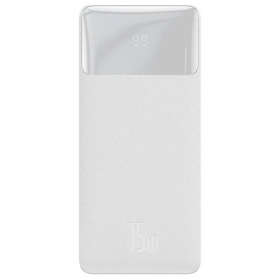 Baseus Bipow Overseas Edition Power Bank 30000mAh 15W με 2 Θύρες USB-A και Θύρα USB-C Λευκό (PPBD050202) (BASPPBD050202)