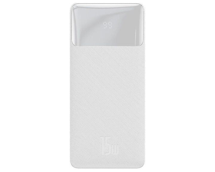 Baseus Bipow Overseas Edition Power Bank 30000mAh 15W με 2 Θύρες USB-A και Θύρα USB-C Λευκό (PPBD050202) (BASPPBD050202)