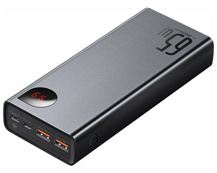 Baseus Adaman Power Bank 20000mAh 65W με 2 Θύρες USB-A και Θύρα USB-C Quick Charge 3.0 Μαύρο (PPIMDA-D01) (BASPPIMDAD01)