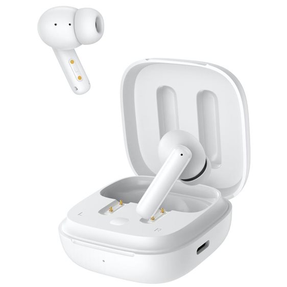 QCY T13 ANC White - TWS 10mm Dynamic Driver, 4-Mic 28dB ANC, Bluetooth 5.3, 7Hr-30Hr, 75ms Latency