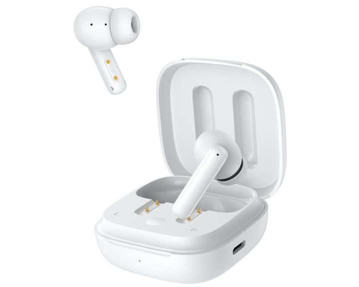 QCY T13 ANC White - TWS 10mm Dynamic Driver, 4-Mic 28dB ANC, Bluetooth 5.3, 7Hr-30Hr, 75ms Latency