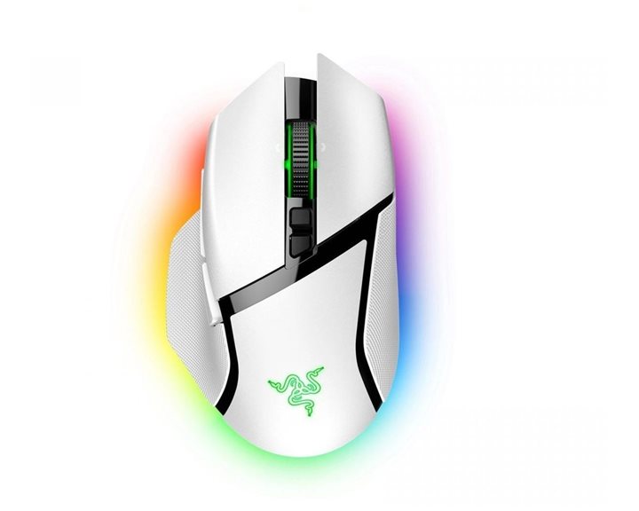 Razer BASILISK V3 PRO WHITE WIRELESS - Optical Switches - Tilt Wheel - 11 Buttons - 30k Sensor