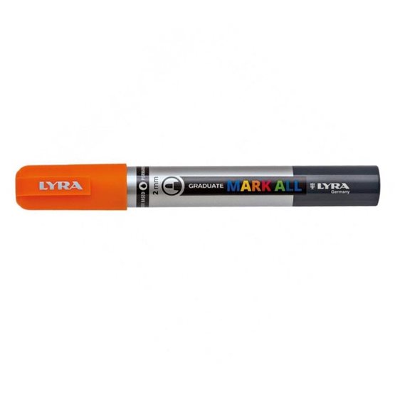 Μαρκαδόροι Ανεξίτηλοι Lyra Graduate Mark All 2mm. Orange 013