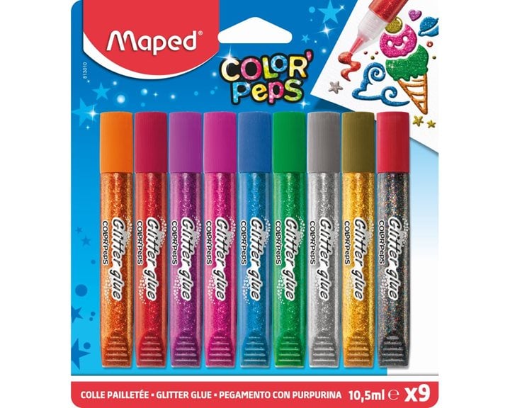 Χρυσόκολλα Maped Color Peps GLitter Glue 10.5ml 9τεμ. 813010