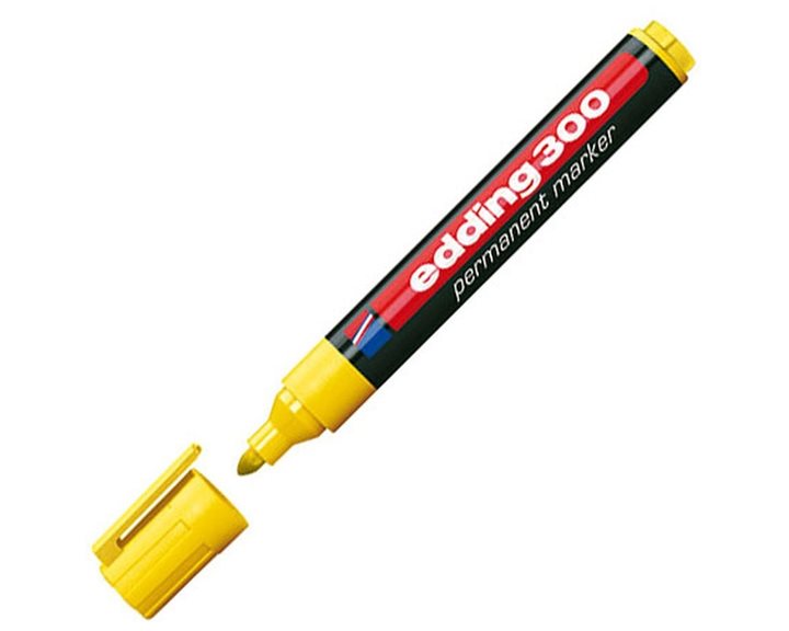 Μαρκαδόρος Edding 300 Ανεξίτηλος 1.5-3mm Στρογγυλή Μύτη Kίτρινος