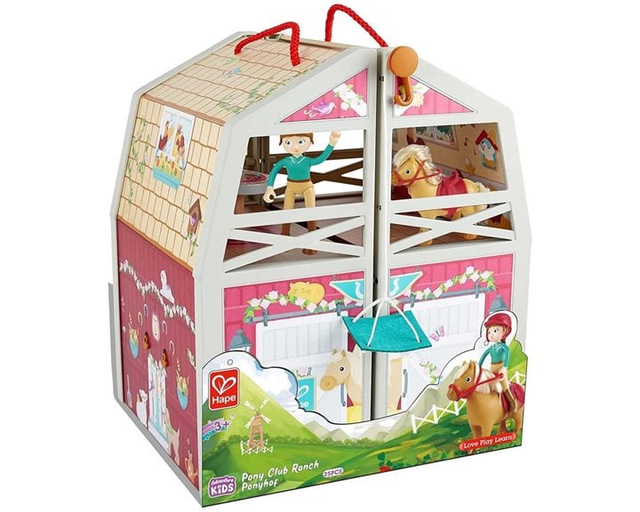 Hape Happy Family Ξύλινος Στάβλος Pony Club (E3409A)