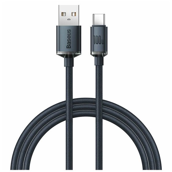 Baseus Type-C Crystal Shine series fast charging data cable 100W 1.2m Black (CAJY000401) (BASCAJY000401)