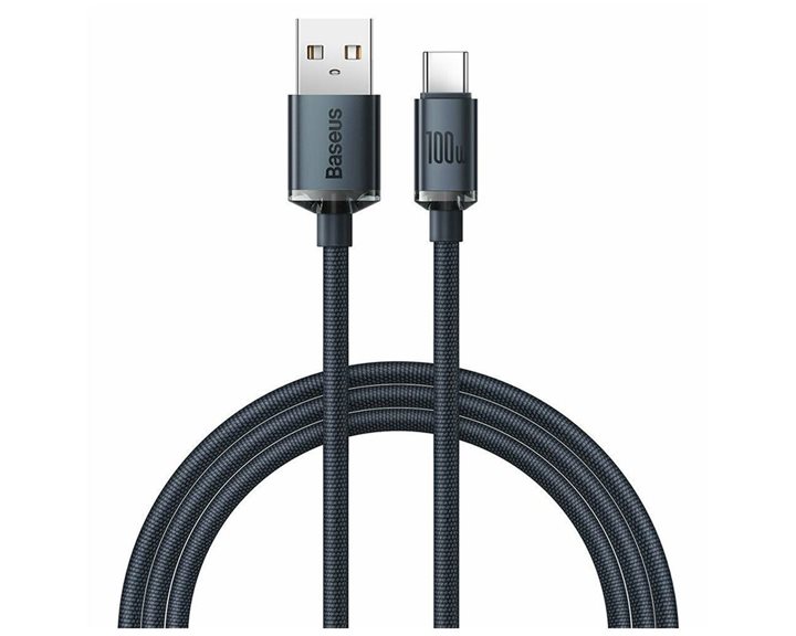 Baseus Type-C Crystal Shine series fast charging data cable 100W 1.2m Black (CAJY000401) (BASCAJY000401)