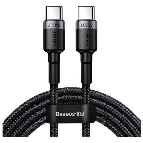 Baseus Cafule Braided USB 2.0 Cable USB-C male - USB-C male Γκρι 2m (CATKLF-ALG1) (BASCATKLF-ALG1)
