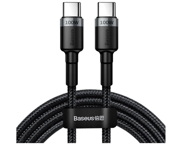 Baseus Cafule Braided USB 2.0 Cable USB-C male - USB-C male Γκρι 2m (CATKLF-ALG1) (BASCATKLF-ALG1)