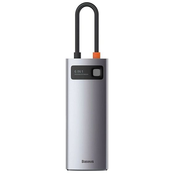 Baseus Metal Gleam Series USB-C Docking Station με HDMI 4K PD Ethernet Ασημί (CAHUB-CW0G) (BASCAHUBCW0G)
