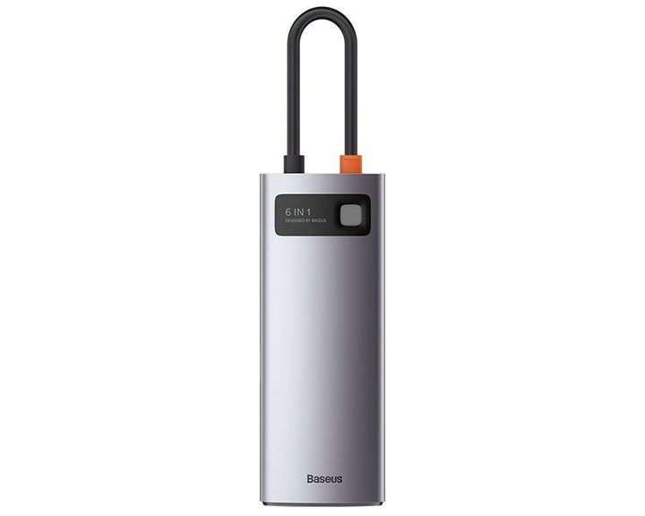 Baseus Metal Gleam Series USB-C Docking Station με HDMI 4K PD Ethernet Ασημί (CAHUB-CW0G) (BASCAHUBCW0G)