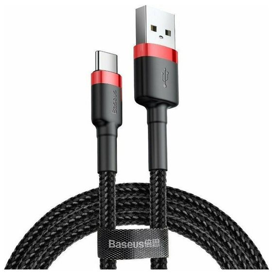 Baseus Cafule Braided USB 2.0 Cable USB-C male - USB-A male Μαύρο 2m (CATKLF-C91) (BASCATKLF-C91)