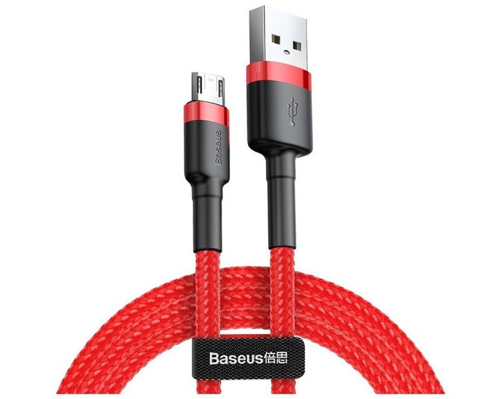 Baseus Cafule Braided USB 2.0 to micro USB Cable Κόκκινο 2m (CAMKLF-C09) (BASCAMKLFC09)