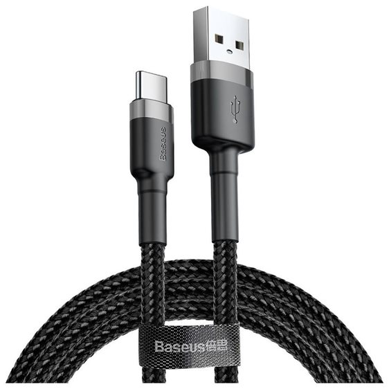 Baseus Cafule Braided USB 2.0 Cable USB-C male - USB-A male Μαύρο 0.5m (CATKLF-AG1) (BASCATKLFAG1)