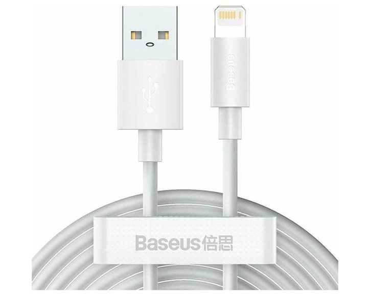 Baseus Wisdom Regular USB to Lightning Cable Λευκό 1.5m (TZCALZJ-02) (BASTZCALZJ02)