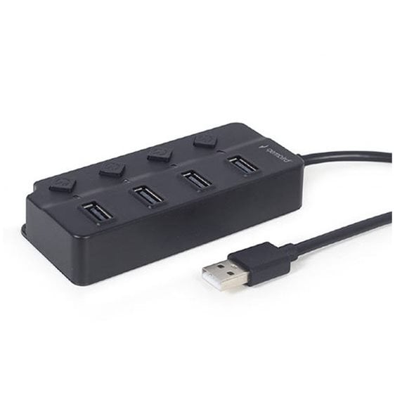 GEMBIRD USB 2.0 4-PORT HUB WITH SWITCHES BLACK