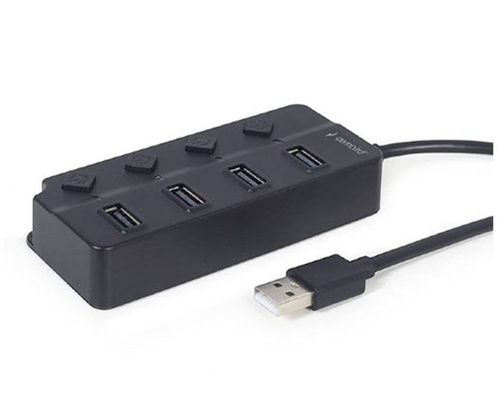 GEMBIRD USB 2.0 4-PORT HUB WITH SWITCHES BLACK