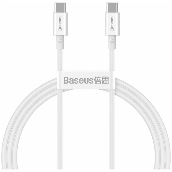Baseus Type-C - Type-C Superior cable Quick Charge / Power Delivery / FCP 100W 5A 20V 1m white (CATYS-B02) (BASCATYS-B02)