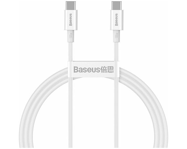 Baseus Type-C - Type-C Superior cable Quick Charge / Power Delivery / FCP 100W 5A 20V 1m white (CATYS-B02) (BASCATYS-B02)