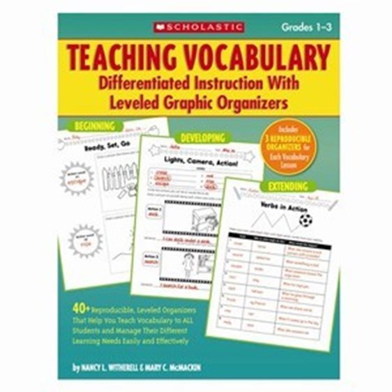 TEACHING VOCABULARY DIFFERENTIATED INSTRUCTION WITH LEVELED GRAPHIC ORGANIZERS- GRADES 1-3 PB