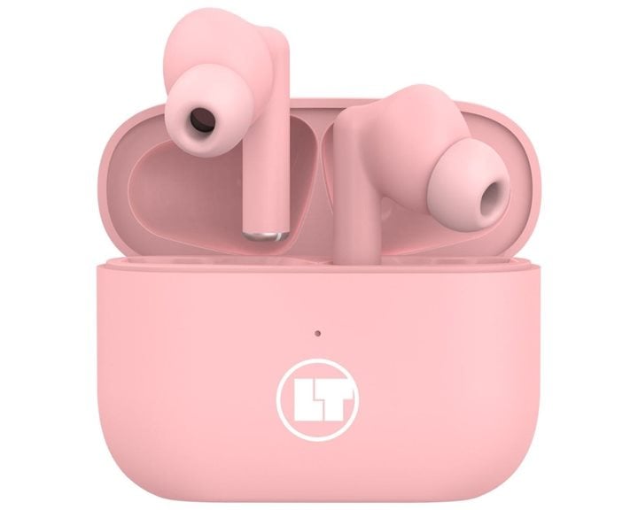 LAMTECH BLUETOOTH 5.0 TWS EARPHONES WITH CHARGING DOCK PINK