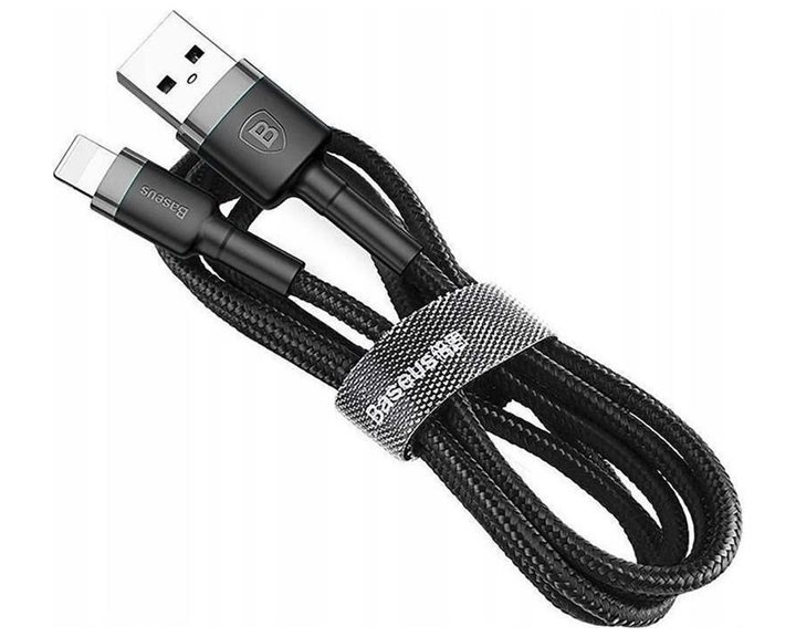 Baseus Lightning Cafule Cable 2.4A 1m Gray + Black (CALKLF-BG1) (BASCALKLF-BG1)