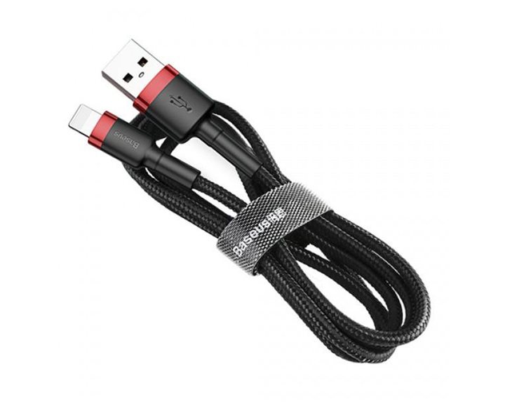 Baseus Lightning Cafule Cable 2.4A 1m Red + Black (CALKLF-B19) (BASCALKLF-B19)