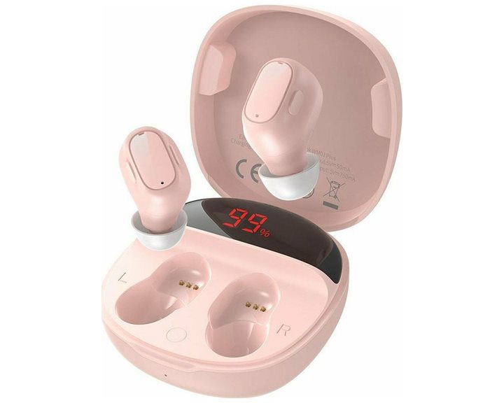 Baseus Earphone Bluetooth Encok WM01 Plus True Wireless Pink (NGWM01P-04) (BASNGWM01P-04)