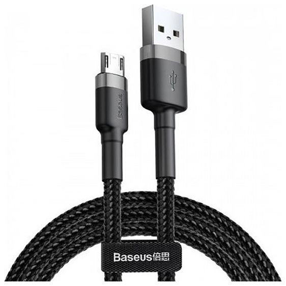 Baseus Cafule Braided USB 2.0 to micro USB Cable Γκρι 2m (CAMKLF-CG1) (BASCAMKLFCG1)