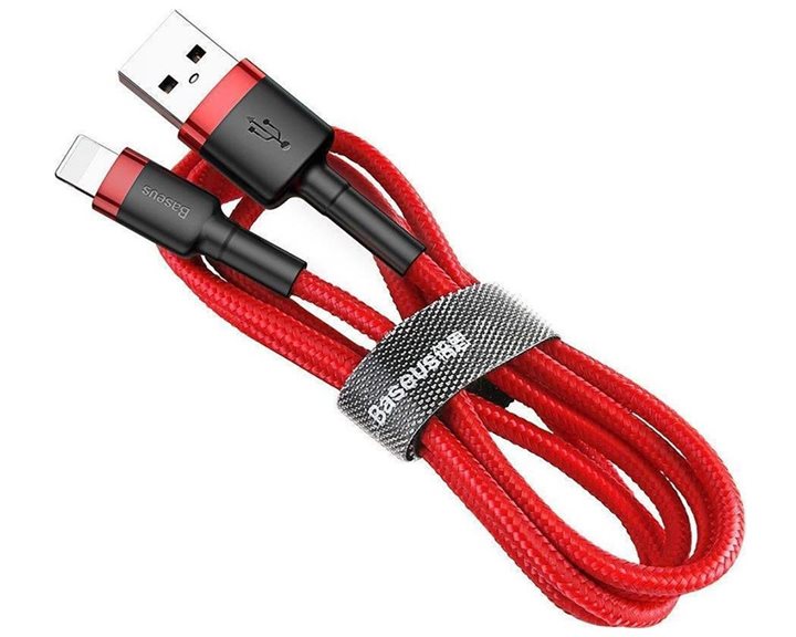 Baseus Cafule Braided USB to Lightning Cable Κόκκινο 0.5m (CALKLF-A09) (BASCALKLFA09)