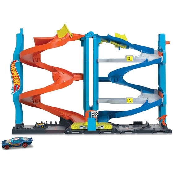 Mattel Hot Wheels City Track Set With 1 Car, 2-In-1 Πύργος Ταχύτητας 2 Σε 1