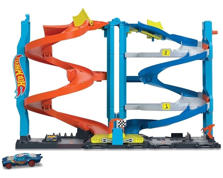 Mattel Hot Wheels City Track Set With 1 Car, 2-In-1 Πύργος Ταχύτητας 2 Σε 1