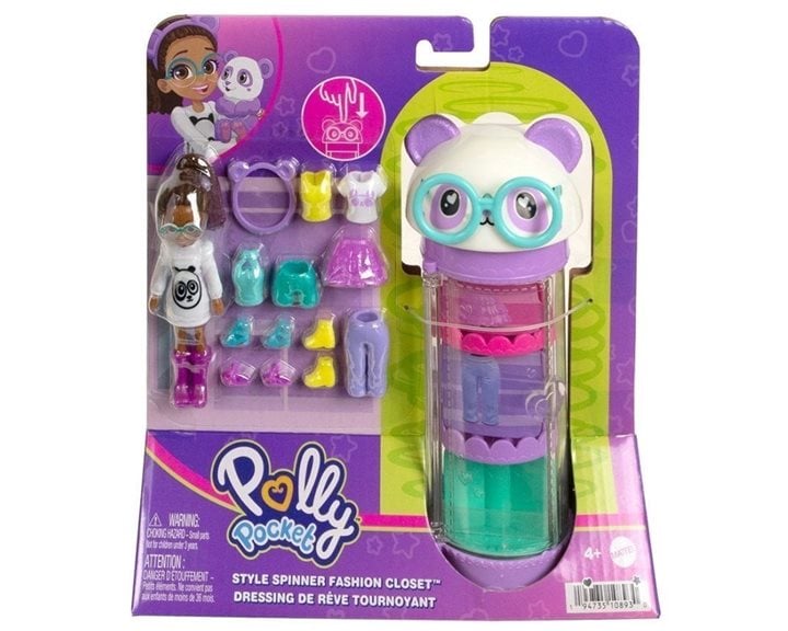 Mattel Polly - Κουκλα Με Μοδες Σε Κυλινδρο Panda HKW04 / HKW05