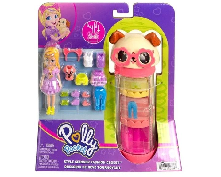 Mattel Polly - Κουκλα Με Μοδες Σε Κυλινδρο Dog HKW04 / HKW06