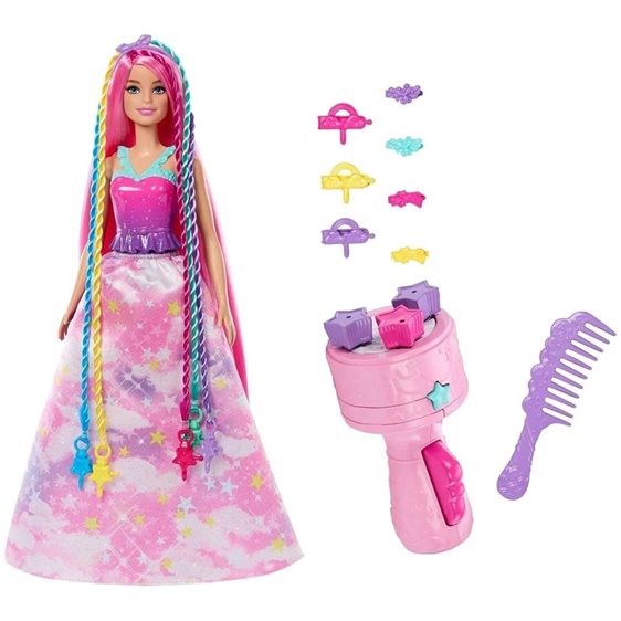 Mattel Barbie Πριγκίπισσα Ονειρικά Μαλλιά Fantasy Hair With Braid And Twist Styling, Rainbow Extensions