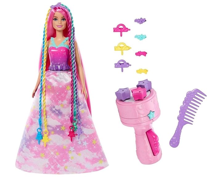 Mattel Barbie Πριγκίπισσα Ονειρικά Μαλλιά Fantasy Hair With Braid And Twist Styling, Rainbow Extensions