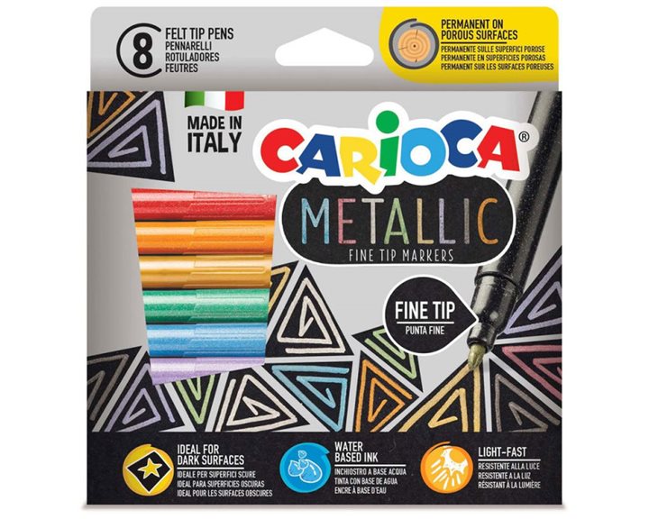 Μαρκαδόροι Carioca Σετ Ψιλοί Metallic 8τμχ 43162