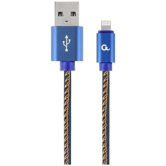 CABLEXPERT PREMIUM JEANS 8-PIN CABLE WITH METAL CONNECTORS 2M BLUE